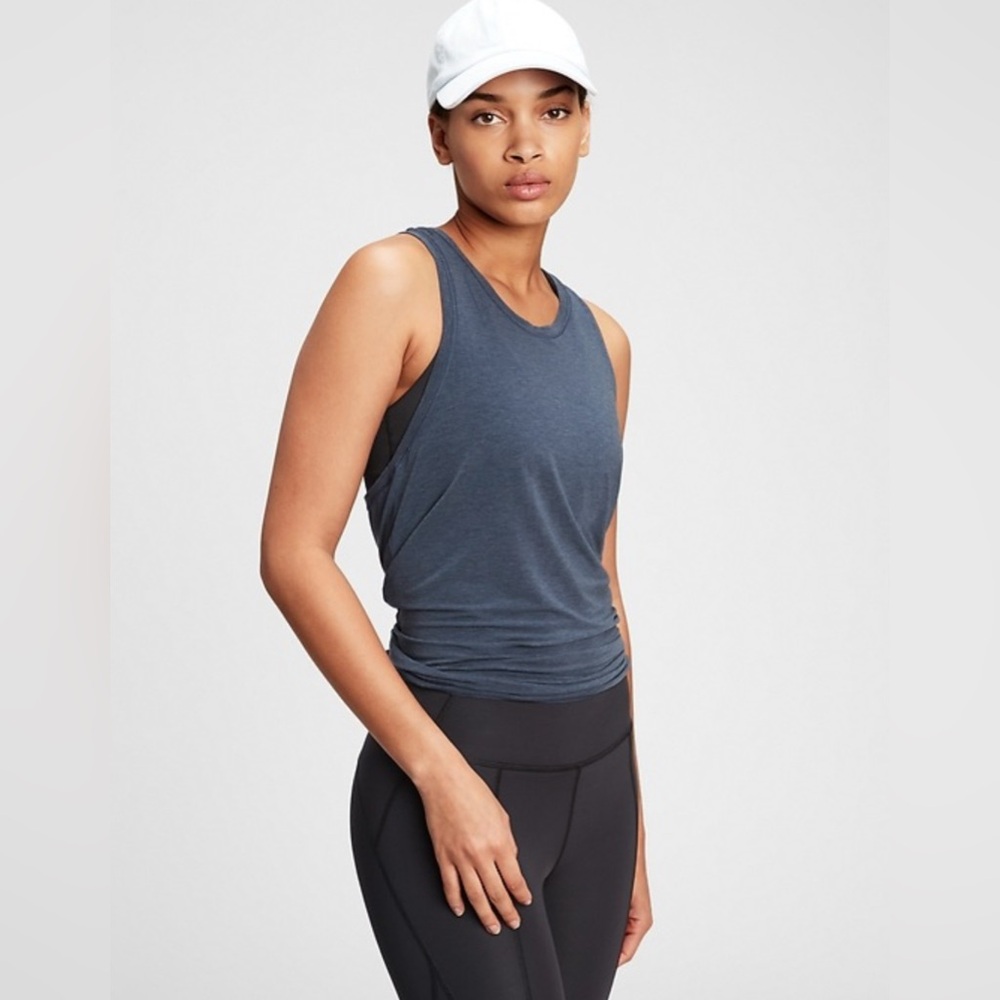 GapFit Breathe Blue Sleeveless Tie Back Tank